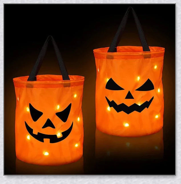 Pumpglow LED Pumpkin Buckets with enchanting lighting for Halloween decor