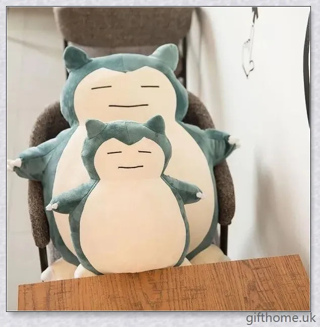 A soft, cuddly Snorlax anime plush toy in various sizes, a perfect Pokémon collectible and gift.