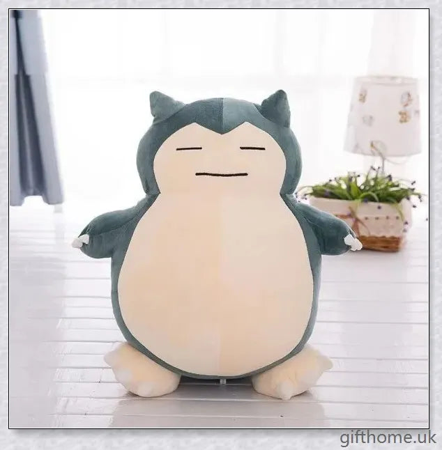 A soft, cuddly Snorlax anime plush toy in various sizes, a perfect Pokémon collectible and gift.