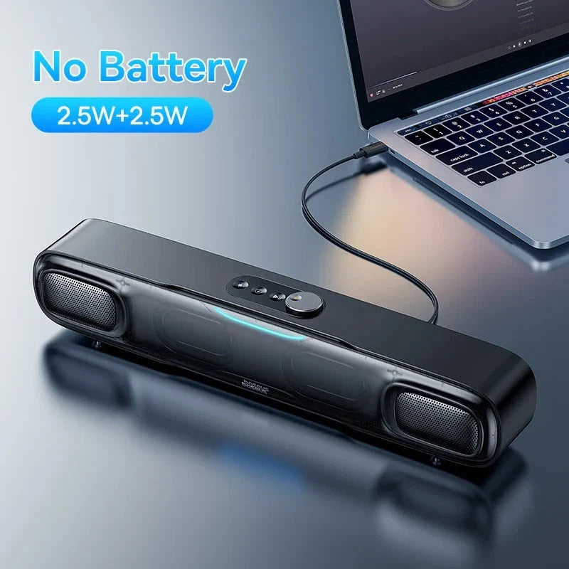 Portable Bluetooth Soundbar Speaker with 3D Surround Sound, Rich Bass, and Dynamic RGB Lighting