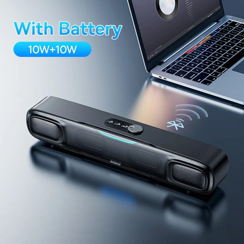 Portable Bluetooth Soundbar Speaker with 3D Surround Sound, Rich Bass, and Dynamic RGB Lighting
