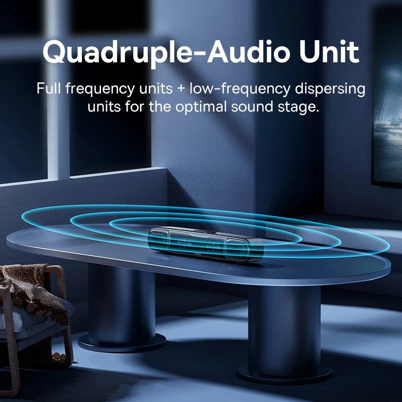 Portable Bluetooth Soundbar Speaker with 3D Surround Sound, Rich Bass, and Dynamic RGB Lighting