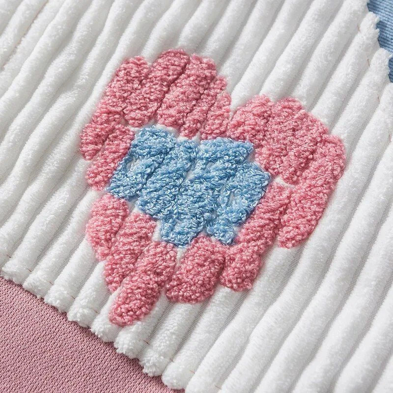Men's hip hop patchwork heart jacket in a unique colour block design, made from high-quality cotton for comfort and durability.