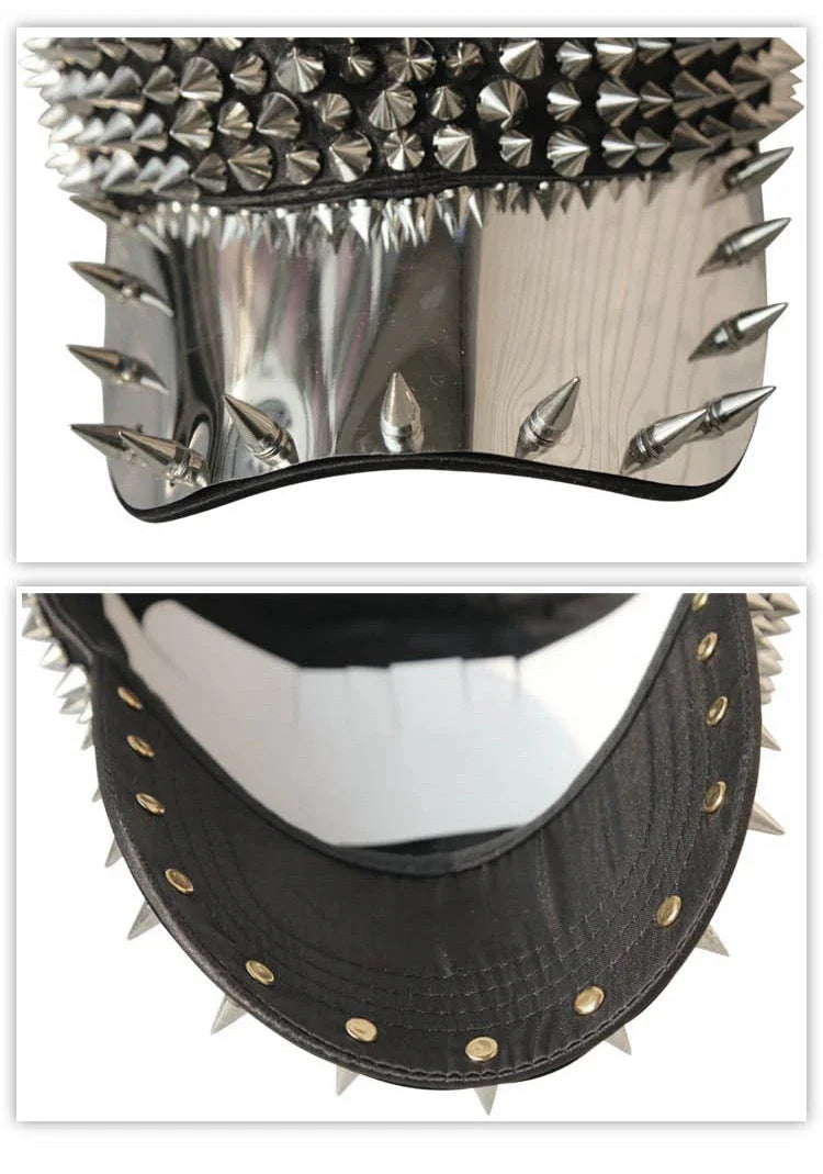 Punk Full Pointed Rivet Baseball Personality Hip-hop Street Dance Cap in various color options