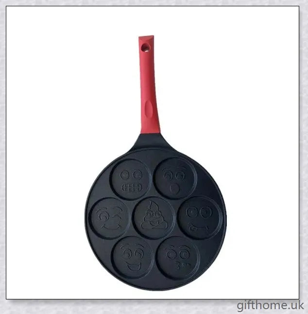 Aluminium alloy non-stick seven-hole breakfast frying pan with silicone handle for easy and even cooking