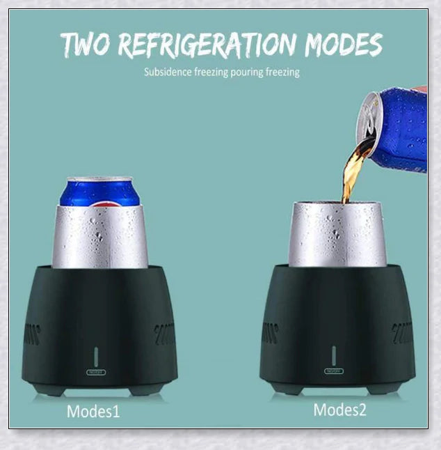 Portable fast cooling cup made of aluminium alloy with silicone non-slip pad for keeping beverages chilled on the go