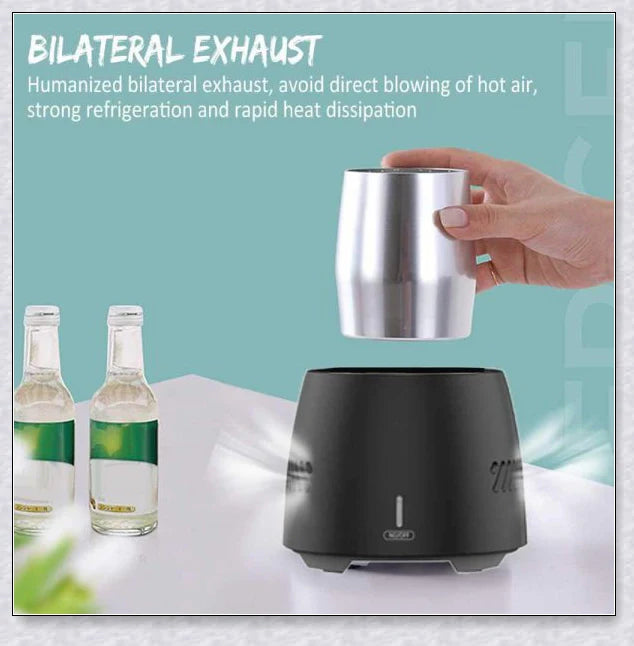 Portable fast cooling cup made of aluminium alloy with silicone non-slip pad for keeping beverages chilled on the go