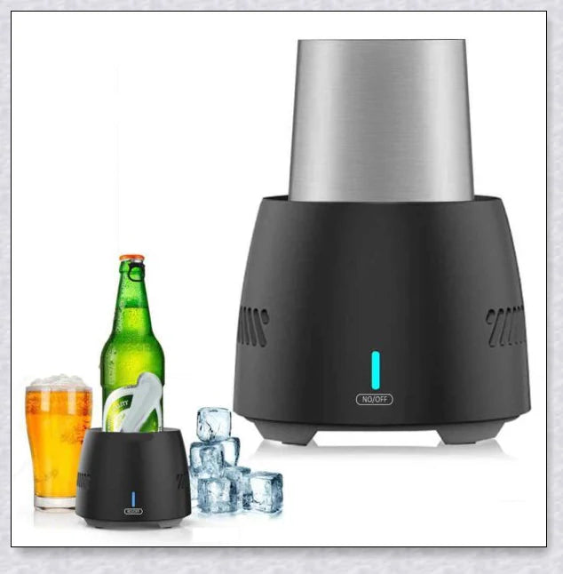 Portable fast cooling cup made of aluminium alloy with silicone non-slip pad for keeping beverages chilled on the go