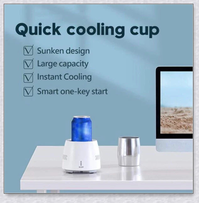 Portable fast cooling cup made of aluminium alloy with silicone non-slip pad for keeping beverages chilled on the go