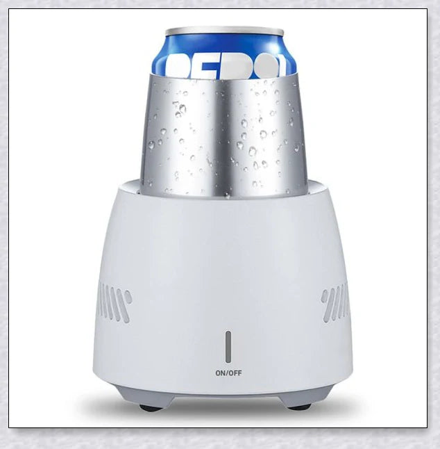 Portable fast cooling cup made of aluminium alloy with silicone non-slip pad for keeping beverages chilled on the go
