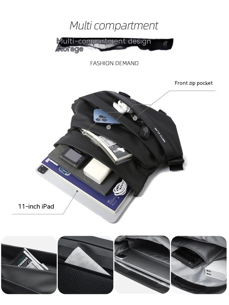 Men's Premium Mechanical Style Crossbody Bag with Durable PVC Exterior and Breathable Design
