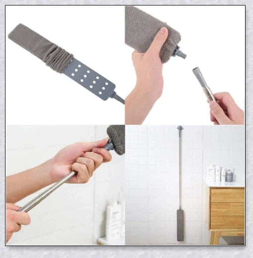 3-in-1 Microfiber Dust Brush with Removable Extendable Handle for Efficient Home and Office Cleaning
