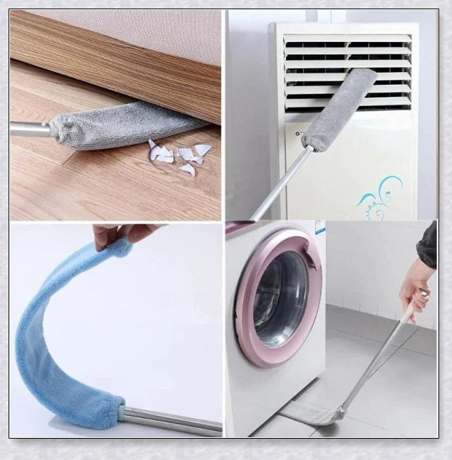 3-in-1 Microfiber Dust Brush with Removable Extendable Handle for Efficient Home and Office Cleaning