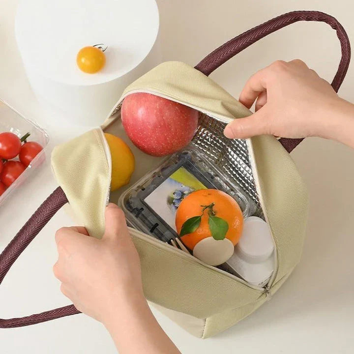 Cartoon Animal Thermal Lunch Bag for Kids in Gray, featuring vibrant animal designs and insulated construction.