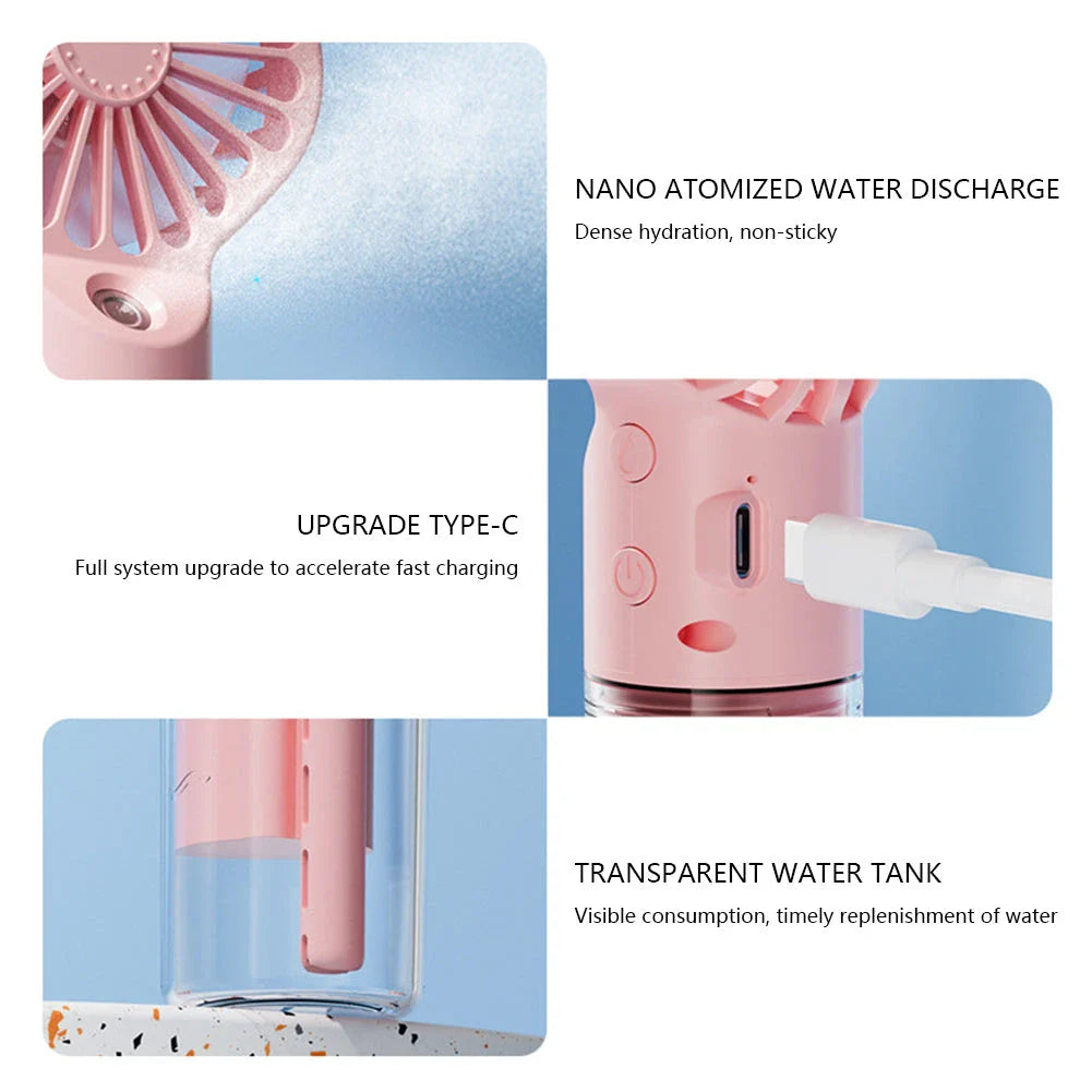 Handheld Mini Air Conditioner Humidifier Mist Cooler - Compact Cooling Device for Refreshment Anywhere
