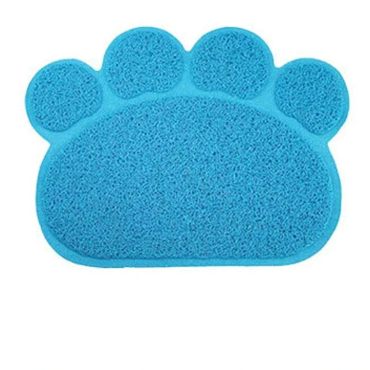 Colourful pet feeding mat made of durable PVC material, with a vibrant green design and slip-resistant surface to keep bowls in place during mealtimes.