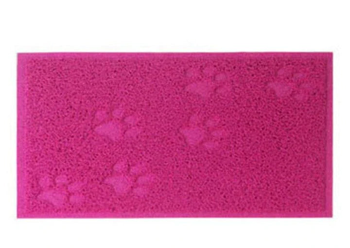 Colourful pet feeding mat made of durable PVC material, with a vibrant green design and slip-resistant surface to keep bowls in place during mealtimes.