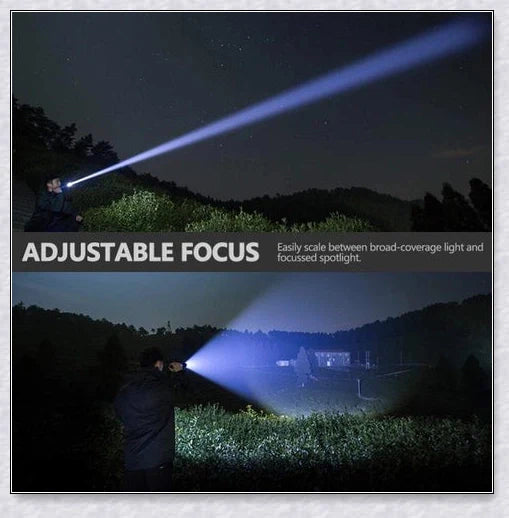 UK's Most Powerful LED Police Torch with Zoomable Beam, 2500 Lumens, Tactical Flashlight for Outdoor, Emergency, and Home Use