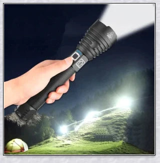 UK's Most Powerful LED Police Torch with Zoomable Beam, 2500 Lumens, Tactical Flashlight for Outdoor, Emergency, and Home Use