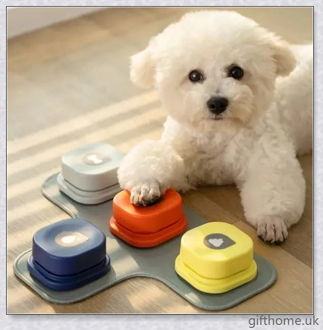 4 Colours Pet Communication Button - One-Click Recordable Dog Talking Button for Improved Pet-Owner Interaction