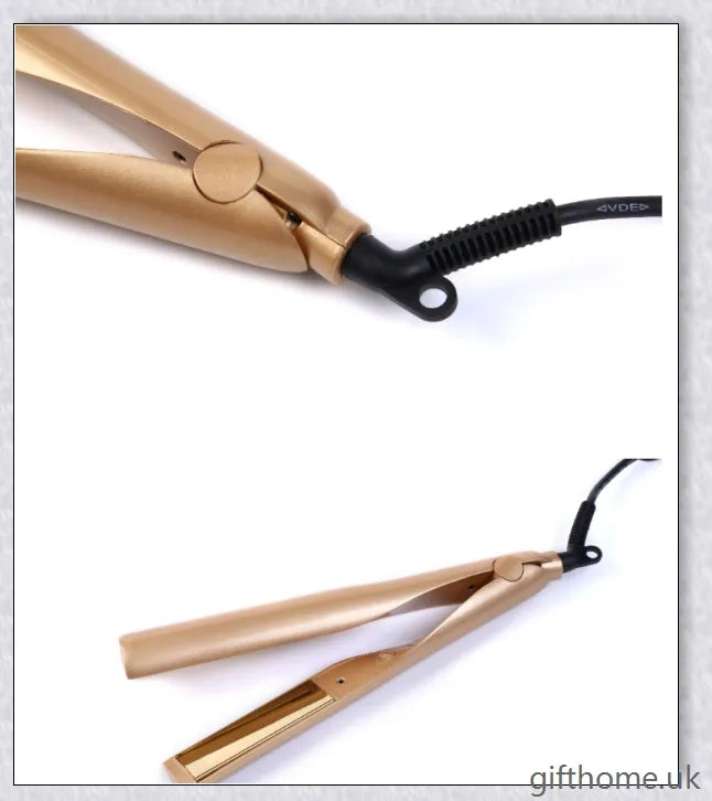 2-in-1 Twist Straightening and Curling Iron with Ceramic and Tourmaline Plates, Adjustable Temperature Settings, and Rapid Heat-up for Salon-Quality Hairstyles