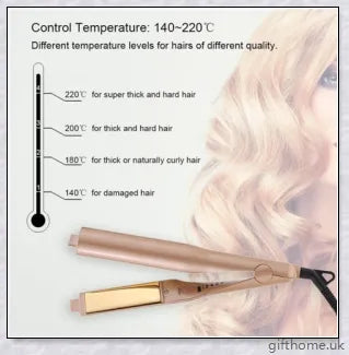 2-in-1 Twist Straightening and Curling Iron with Ceramic and Tourmaline Plates, Adjustable Temperature Settings, and Rapid Heat-up for Salon-Quality Hairstyles