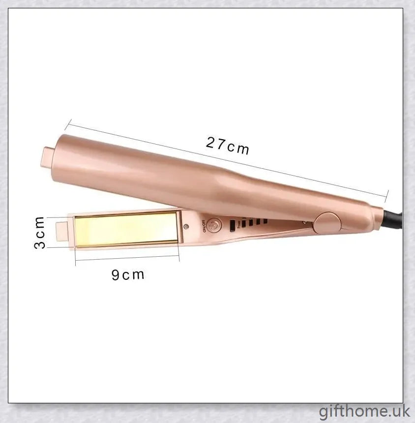 2-in-1 Twist Straightening and Curling Iron with Ceramic and Tourmaline Plates, Adjustable Temperature Settings, and Rapid Heat-up for Salon-Quality Hairstyles