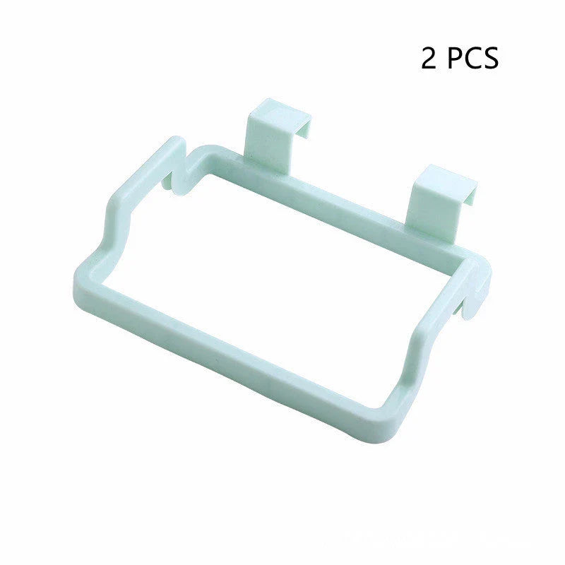 Versatile kitchen storage caddy that hangs discreetly behind cabinet doors, available in a variety of vibrant colours