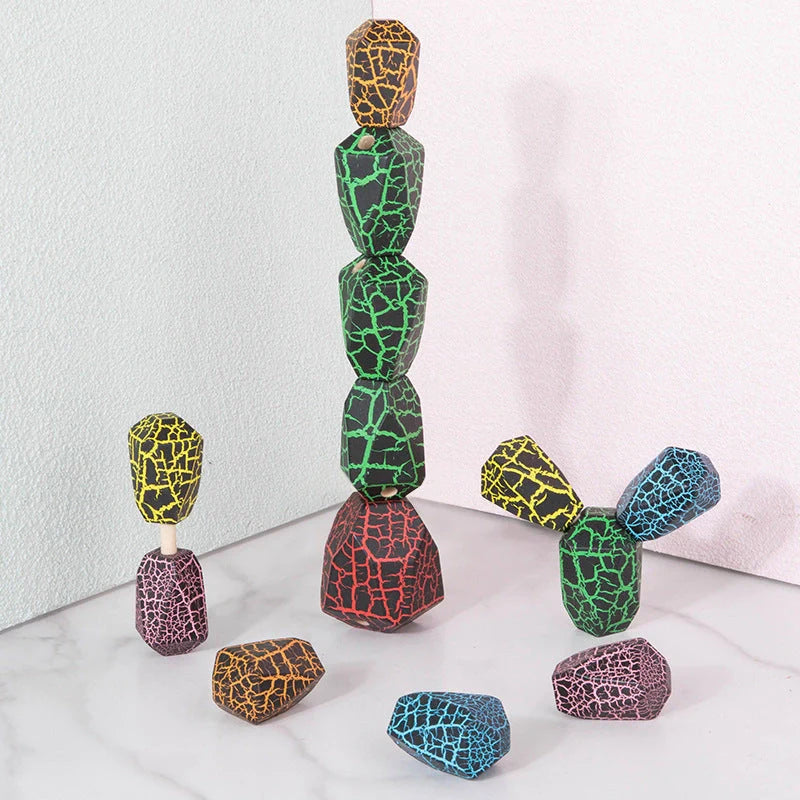 Rainbow Cactus Wooden Stacker educational toy for children
