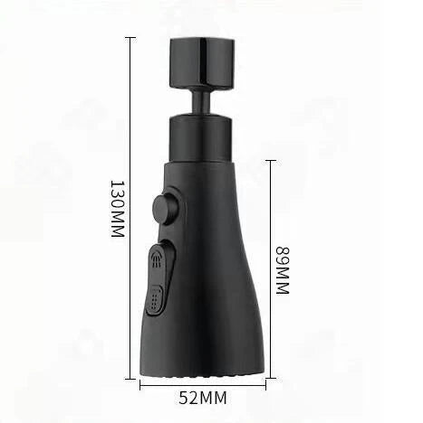 Universal pressurized faucet sprayer with 360-degree rotation and 3 cleaning modes for efficient kitchen cleaning