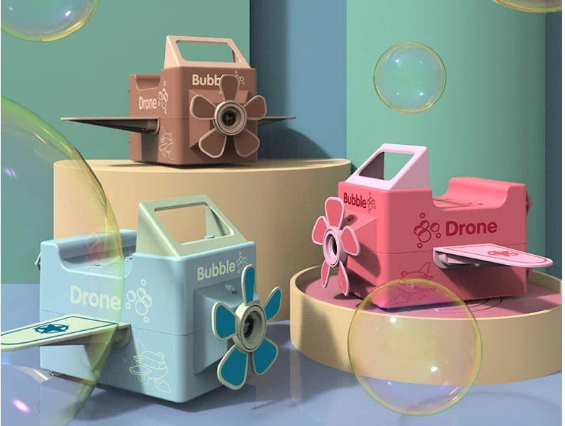 Cute electric bubble-blowing airplane wristband in pink, blue, and brown colours for children
