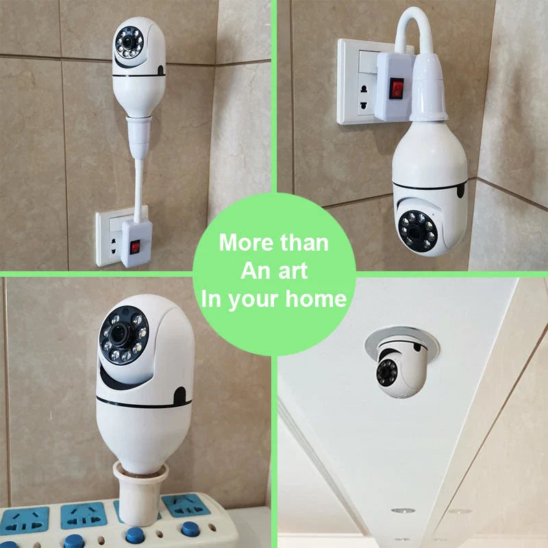 Smart 1080P Wi-Fi Bulb Camera with 4X Zoom, Smooth Pan and Tilt, Automatic Motion Tracking, and Night Vision
