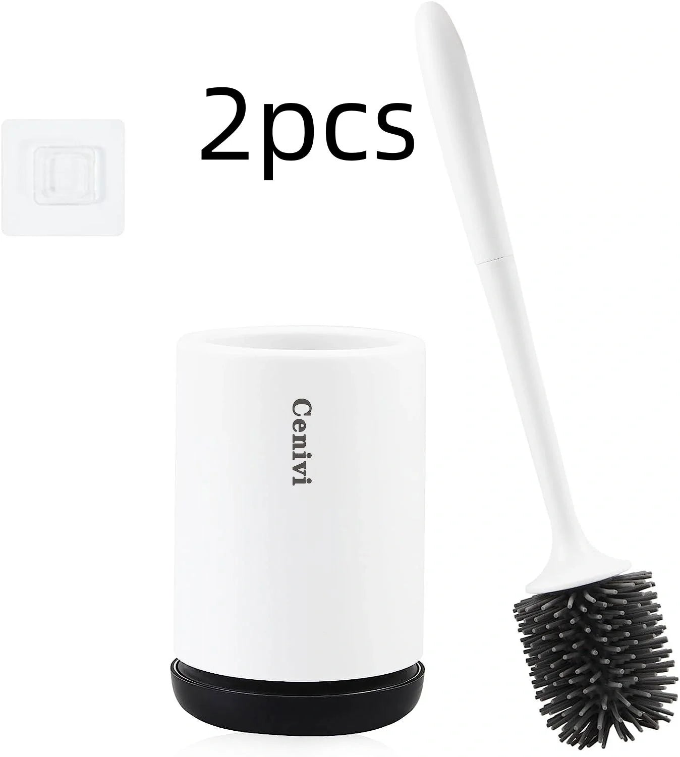High-quality toilet brush with soft, decontaminated TPR bristles, ergonomic handle, and versatile floor-standing or wall-mounted design.