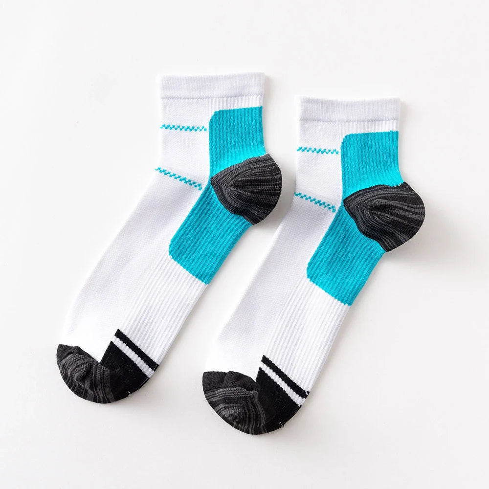 Premium compression socks designed to relieve plantar fasciitis, heel spurs, and arch pain with medical-grade support and breathable nylon fabric.