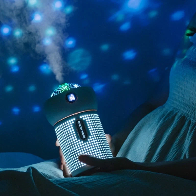 Compact projector humidifier with night light feature for student dormitories