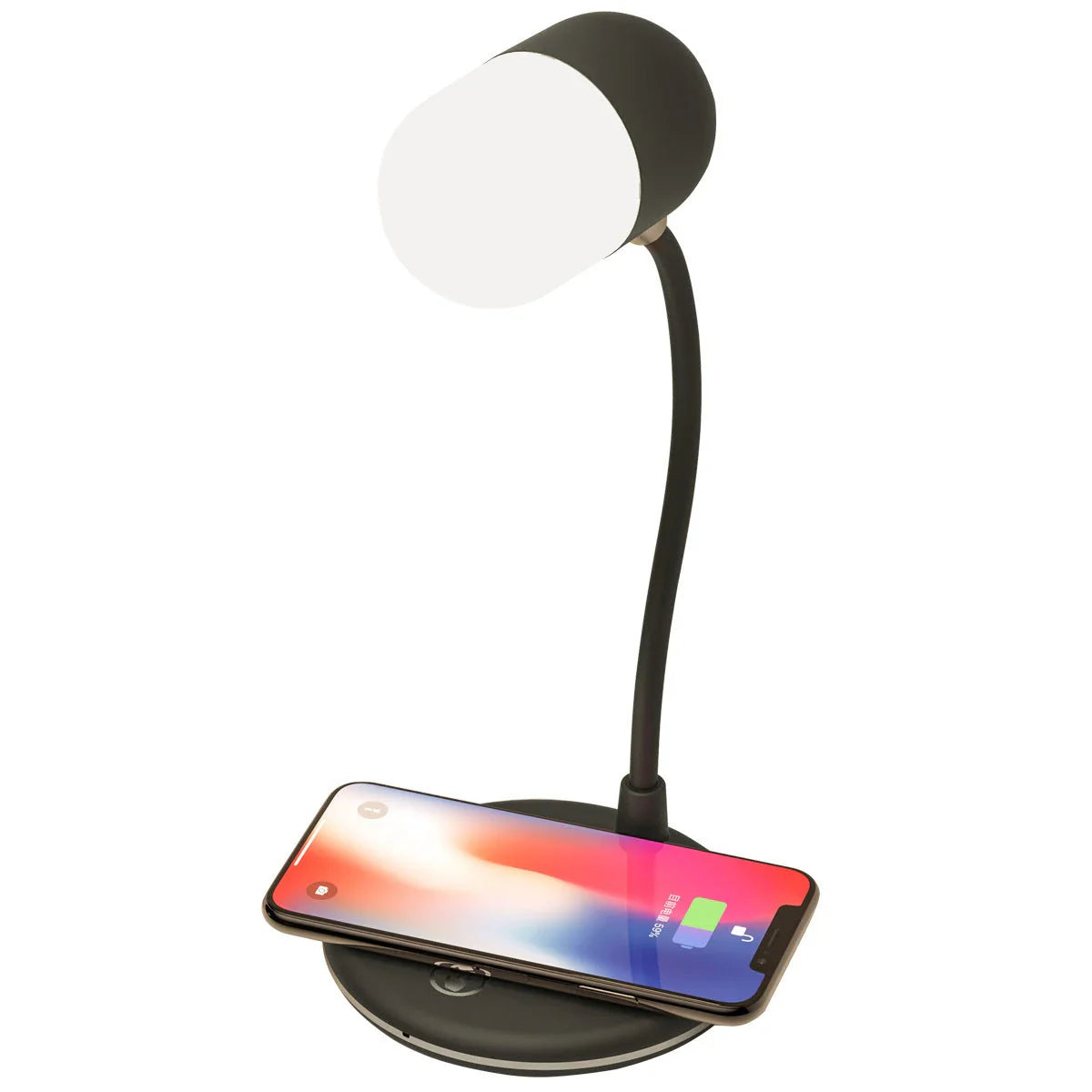 Versatile 3-in-1 desk lamp with wireless charging, Bluetooth speaker, and adjustable brightness controls