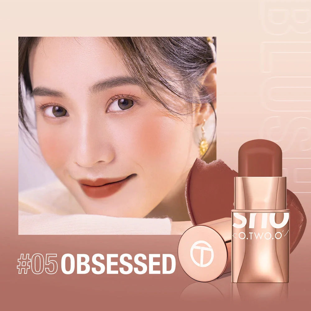 Nourishing Natural Blush Stick in various shades, offering a smooth, radiant complexion
