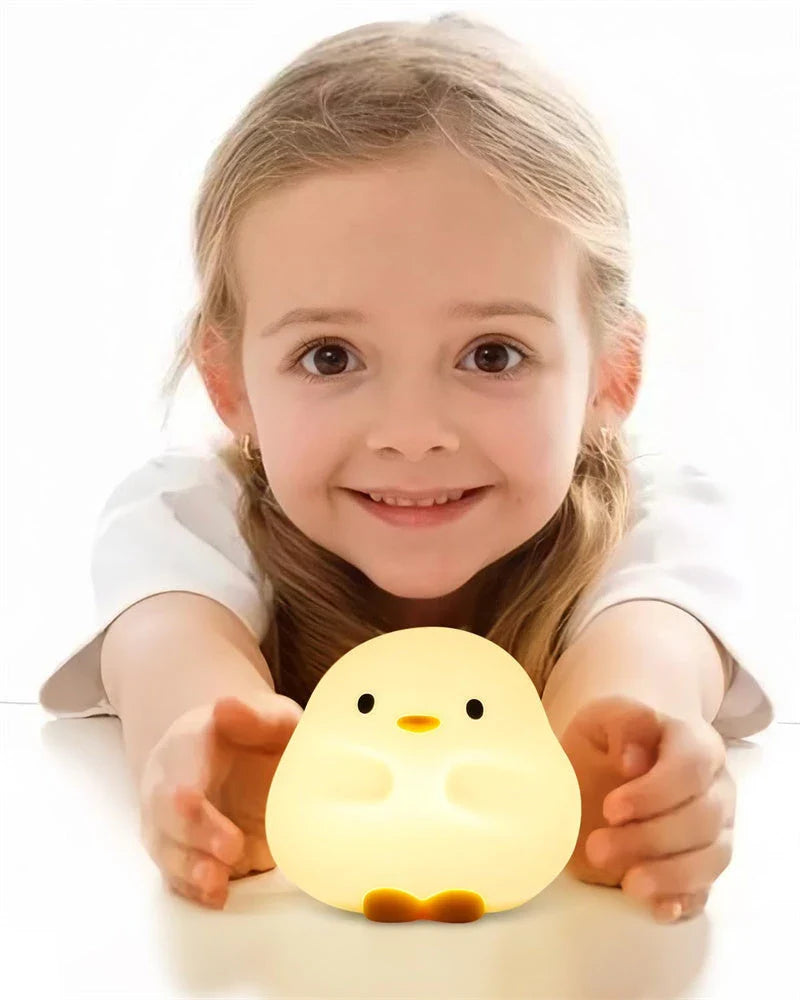 Cute duck-shaped LED night light with soft, adjustable glow for cozy bedtime