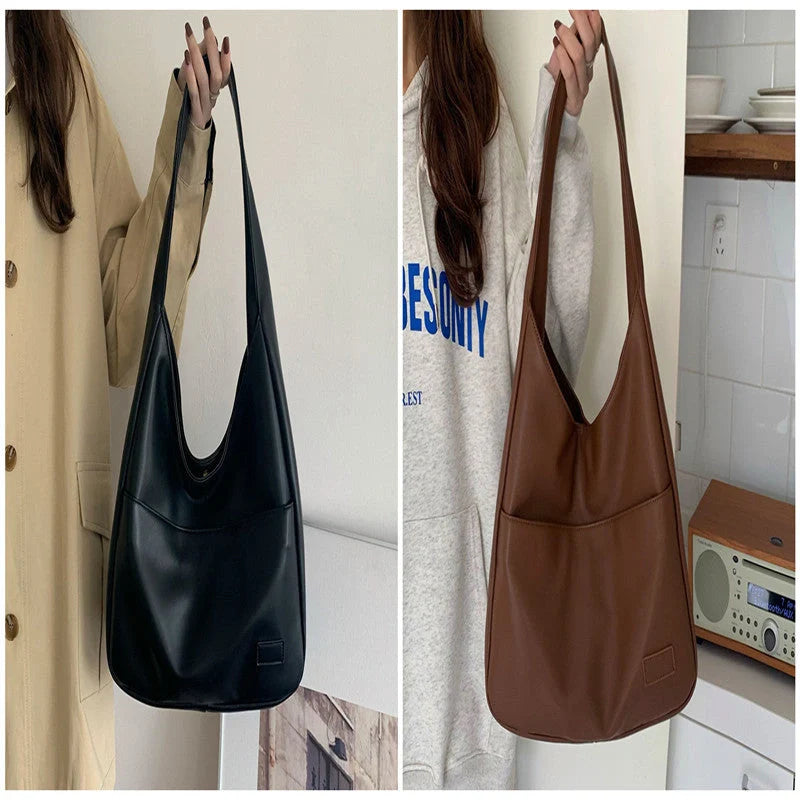 Spacious Women's Tote Bag in Brown, Black, and White Colours with Comfortable Shoulder Straps