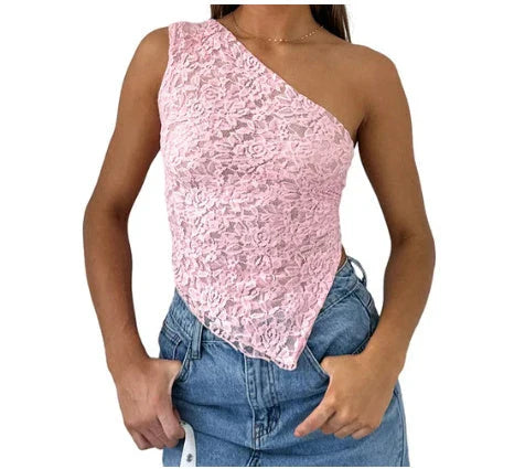 Chic backless lace top in various colors, featuring a unique design, slim fit, and breathable polyester fabric for effortless summer style.