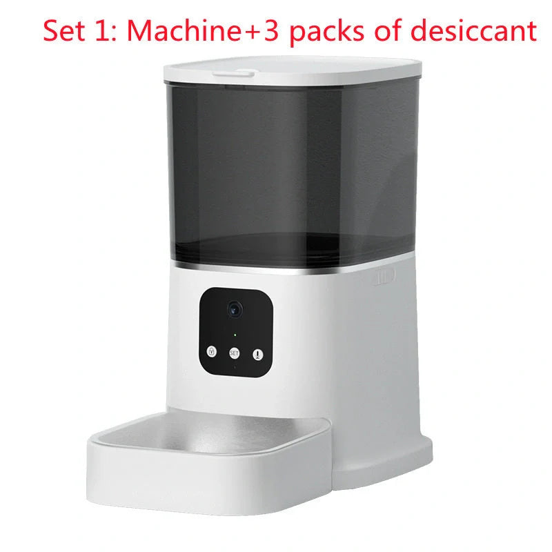 Smart WiFi Pet Feeder with voice recording and app control for cats and dogs