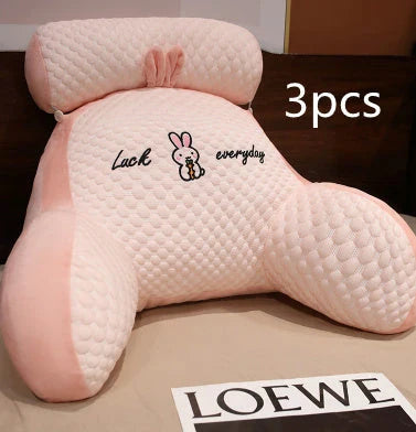 Plush lumbar cushion with ergonomic design for comfortable back and neck support on sofa, chair, and bed