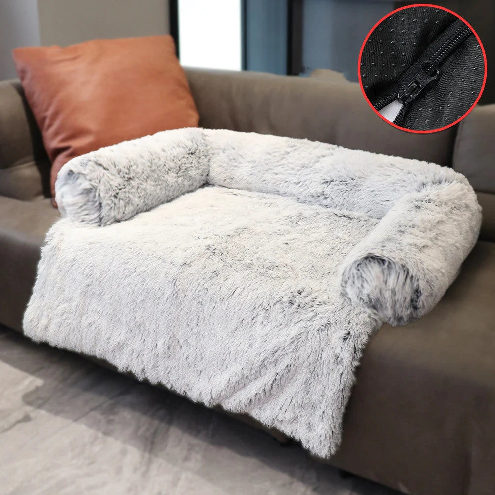 Removable pet dog mat with soft velvet fabric and self-warming polyester inner layer