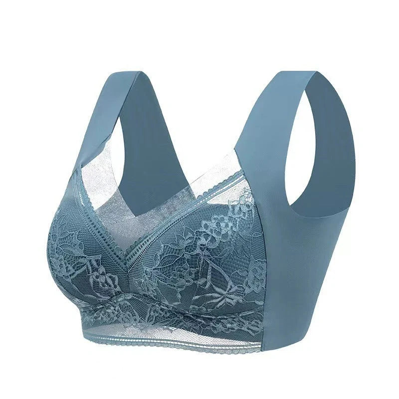 Summer Ice Silk Seamless Bras in nylon lace fabric with beauty back design