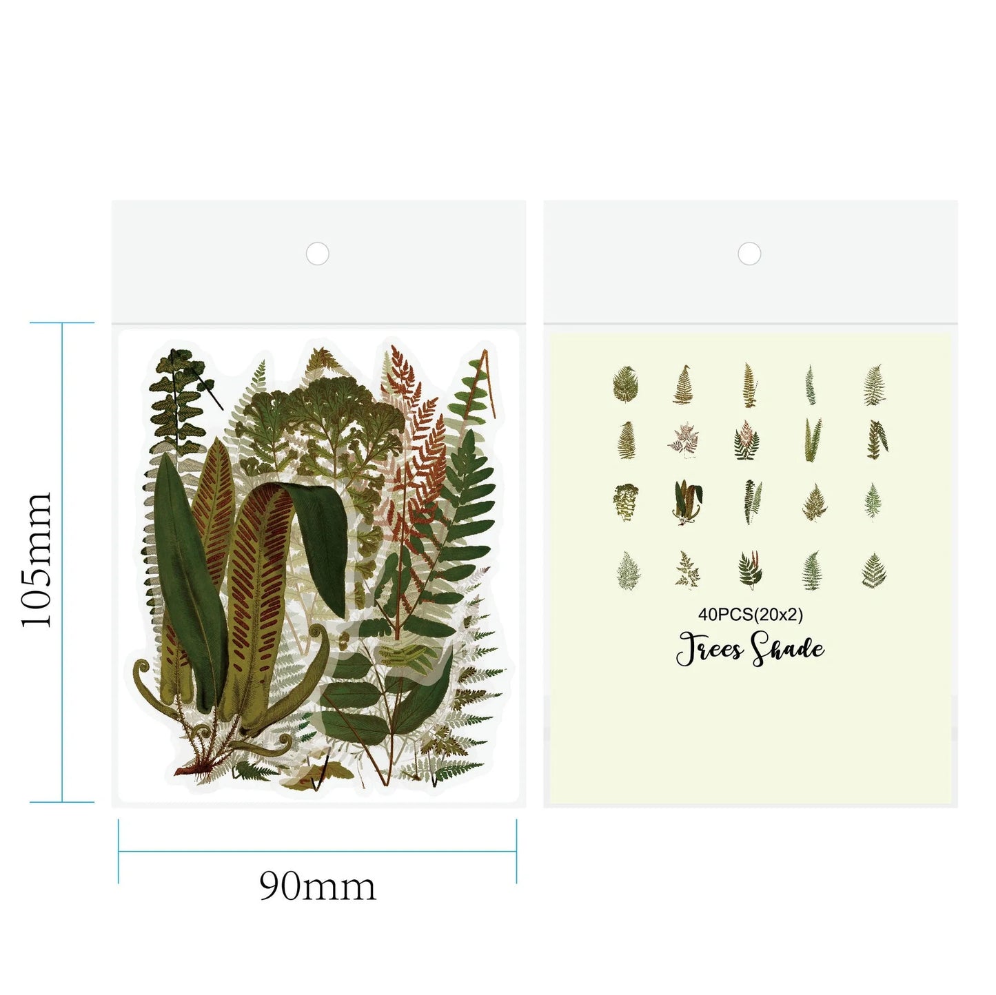 Retro Flower Nature DIY Sticker Pack with transparent flower and mushroom designs
