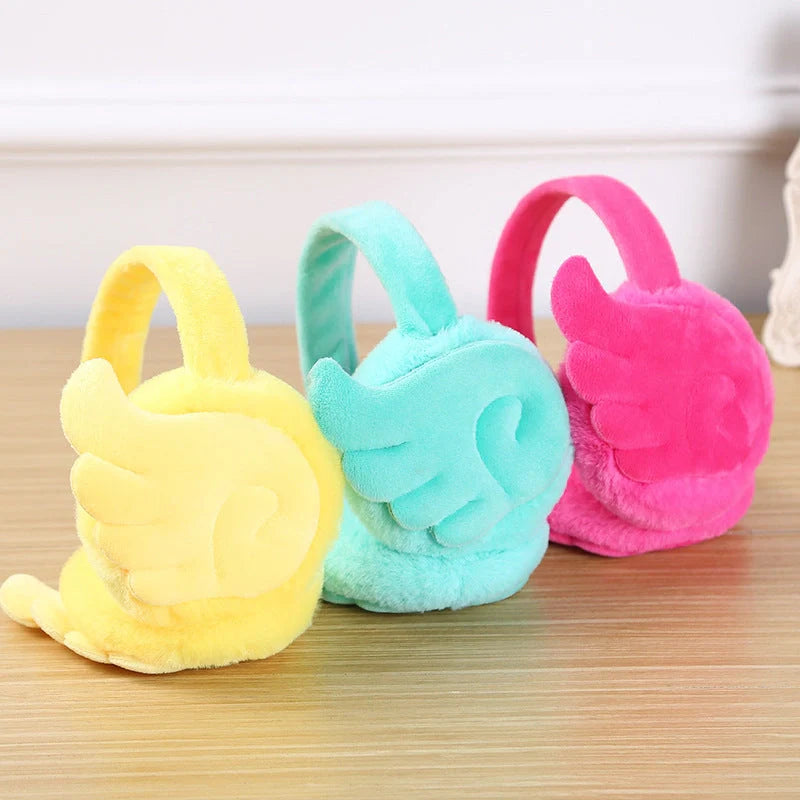 Girls plush earmuffs in various colours for winter warmth