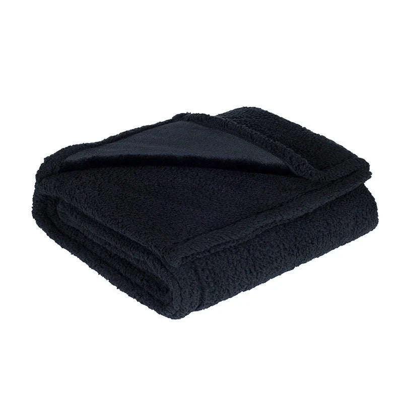 Plush Sherpa Pet Blanket in various colors and sizes, designed for comfort and warmth for your furry friend