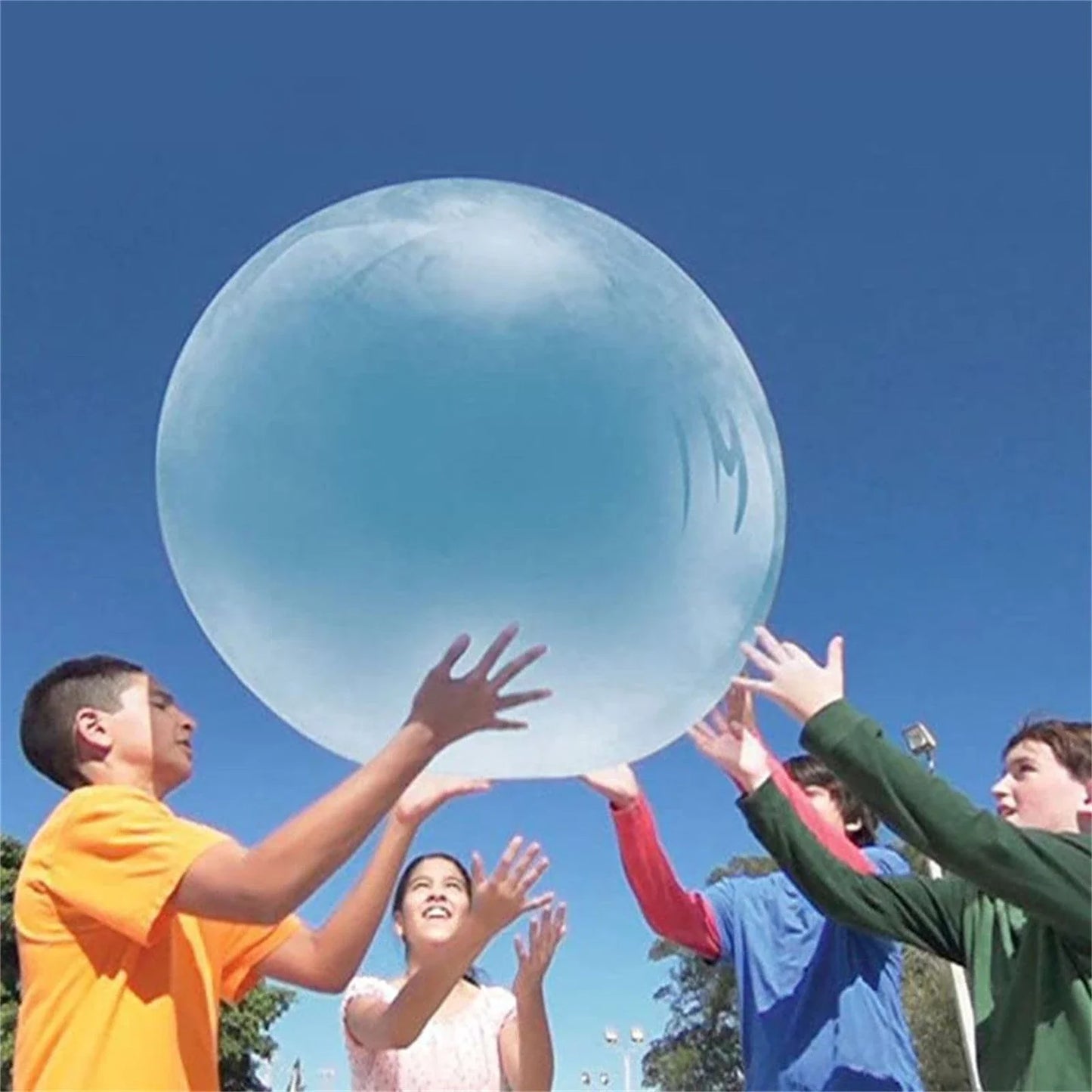 Oversized inflatable bounce balls in various vibrant colors for fun parties and celebrations