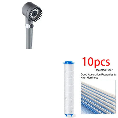 Premium 3-mode high-pressure shower head with detachable filter, made of durable ABS material for a relaxing and refreshing shower experience.
