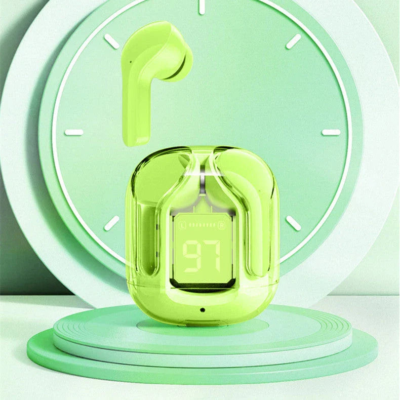 Premium true wireless Bluetooth 5.3 earbuds with digital display, noise reduction, and long battery life.